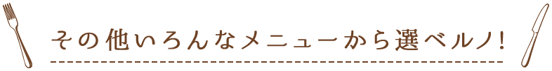 その他いろんなメニューが選ベルノ！